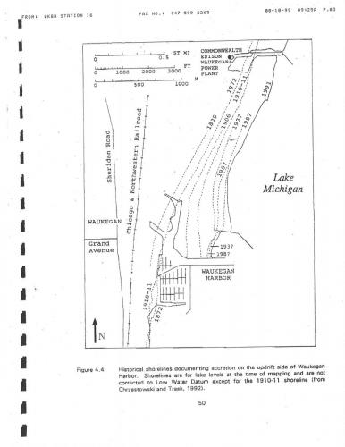 Historical Shoreline North of Waukegan Harbor