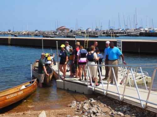 Canoes/Kayaks can also dock along side the launch